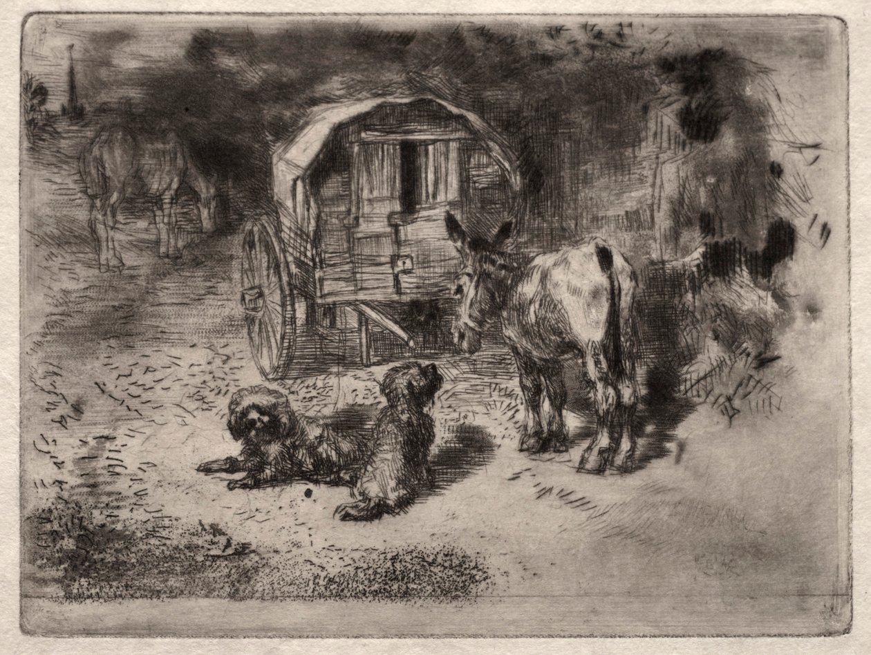 Les Gardiens de la Maison, ou les Amis du Saltimbanque, c. 1875 - Felix Hilaire Buhot