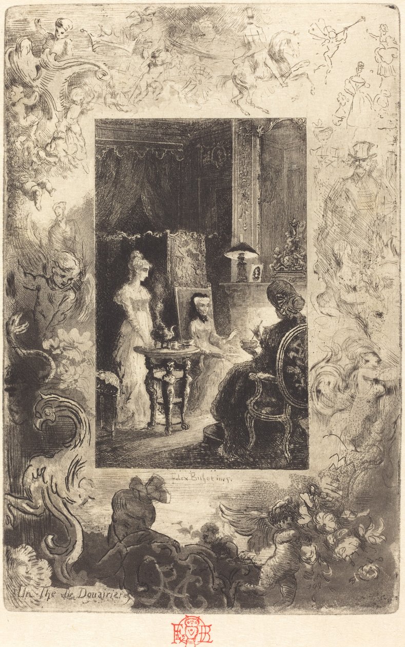 Le thé des douairières - Felix Hilaire Buhot