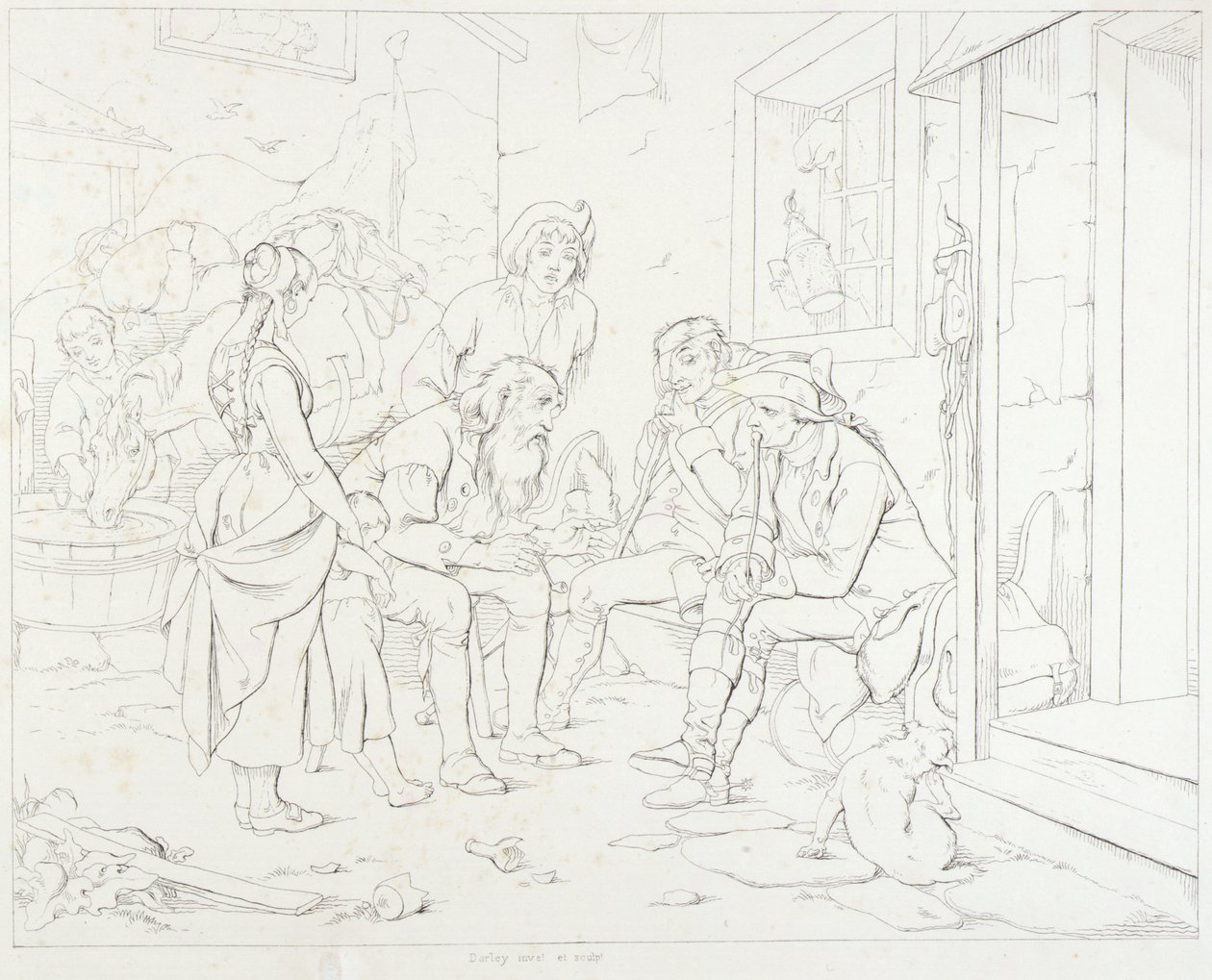 (Rip Van Winkle, illustration) Rip racontant sa fabuleuse histoire - Felix Octavius Carr Darley