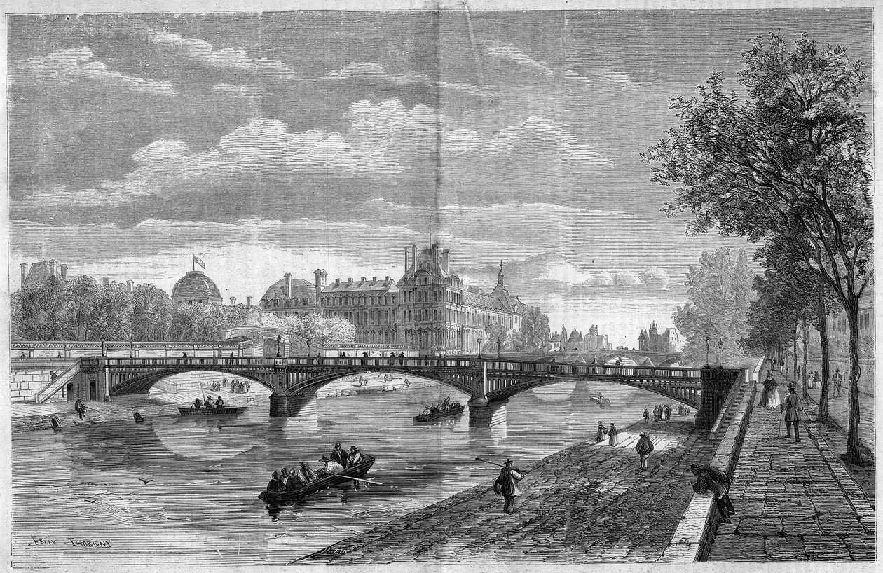 Architecture : vue du pont de Solférino à Paris. Construit par l