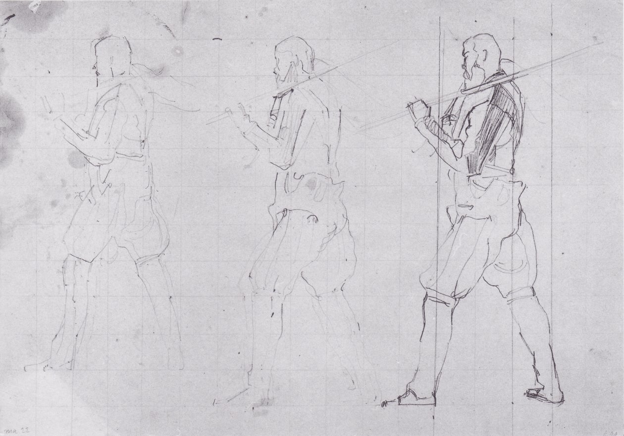 Guerrier marchant vers la gauche - Ferdinand Hodler
