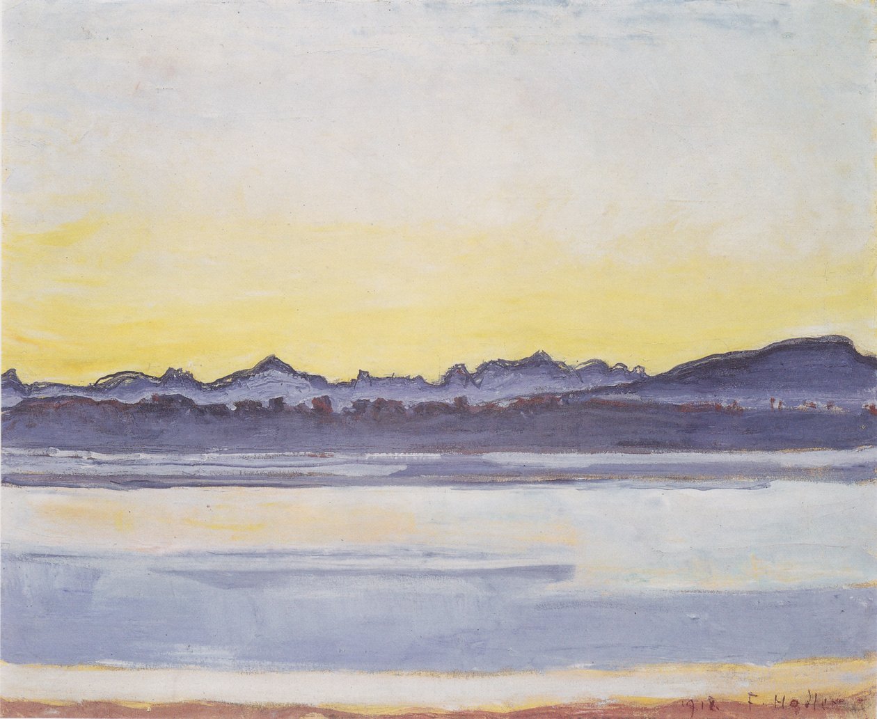 Lac Léman avec Mont-Blanc avant le lever du soleil - Ferdinand Hodler
