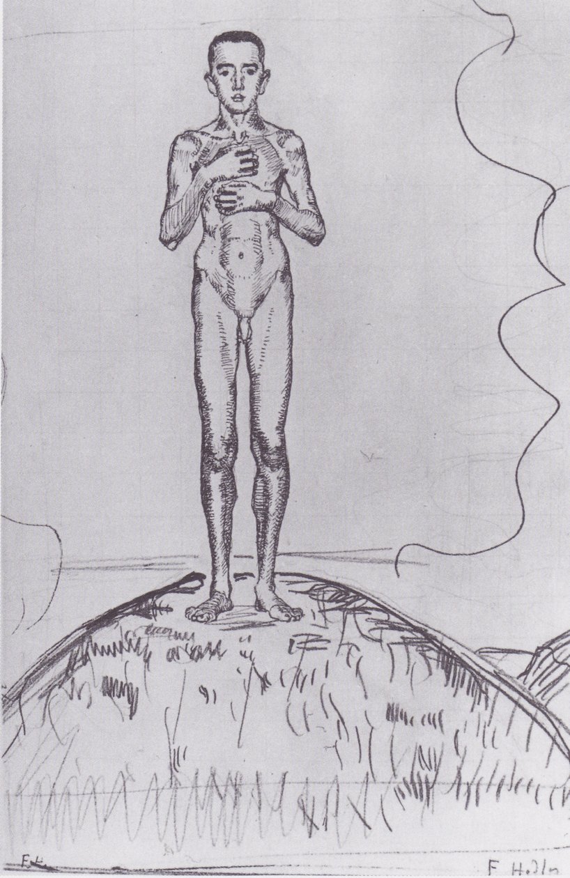 Jeune homme debout sur une colline - Ferdinand Hodler