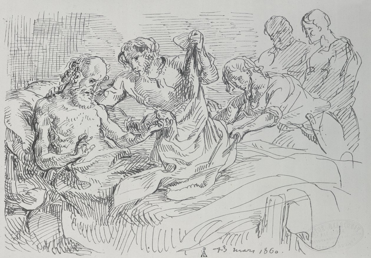Un vieil homme au lit, 1860 - Ferdinand Victor Eugene Delacroix
