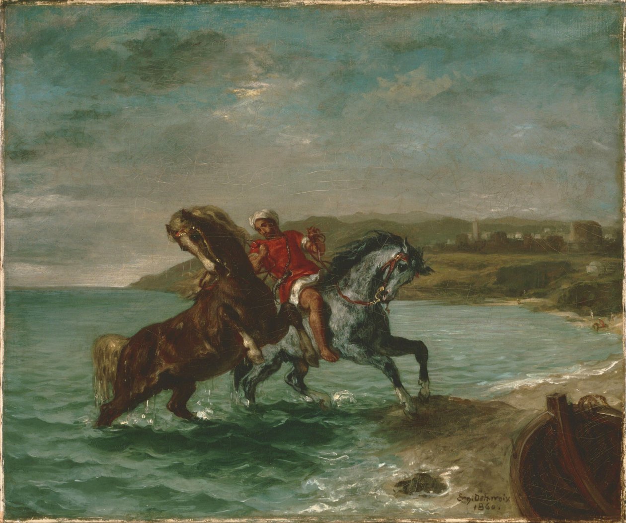 Chevaux sortant de la mer - Ferdinand Victor Eugene Delacroix