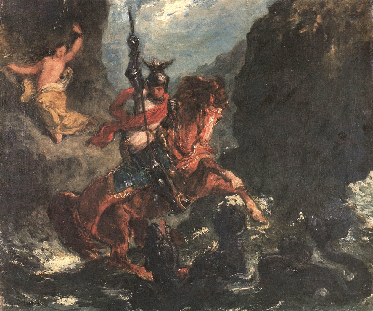 Roger libère Angélique ou Saint Georges - Ferdinand Victor Eugene Delacroix