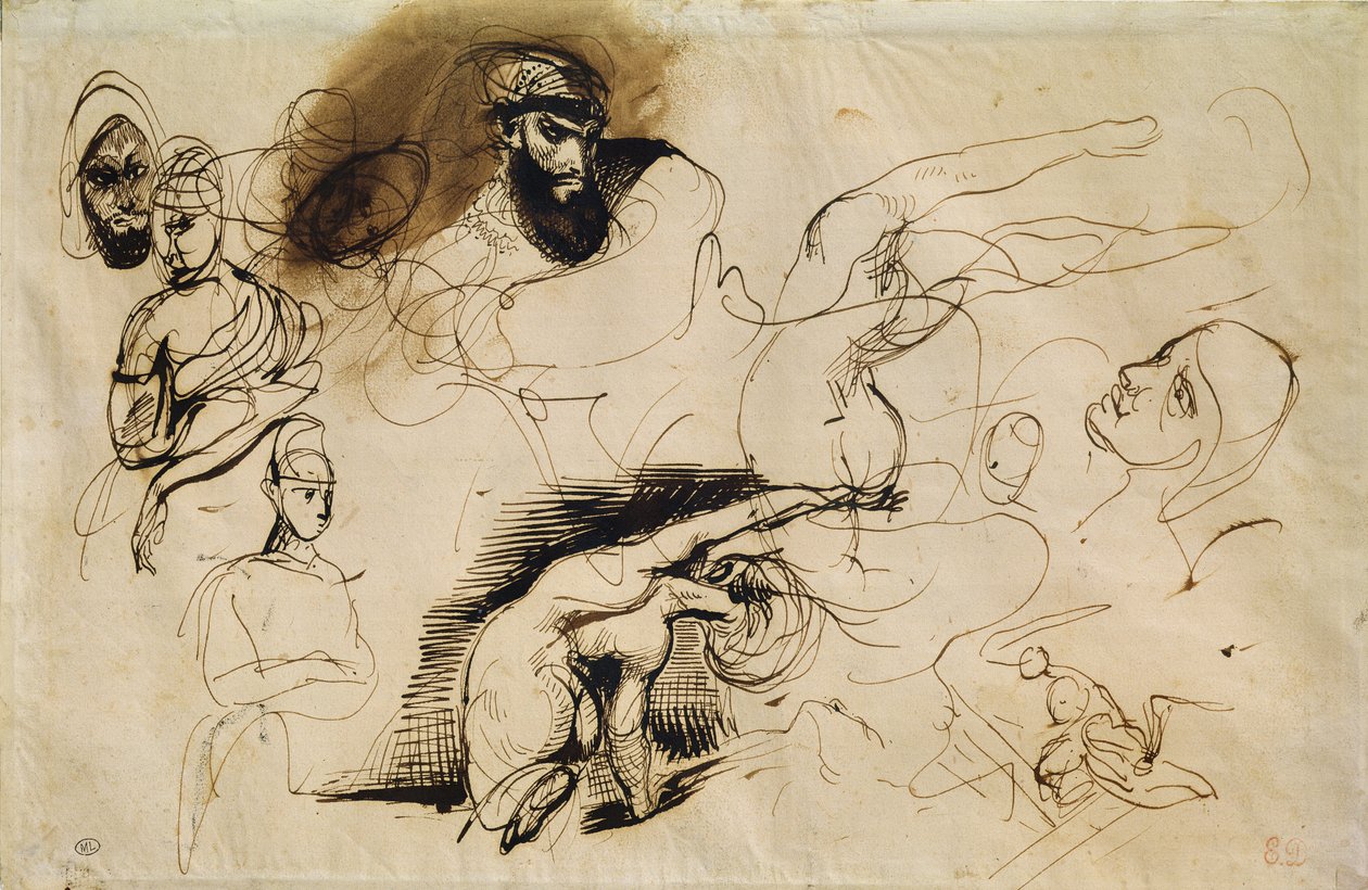 Esquisse pour Sardanapale - Ferdinand Victor Eugene Delacroix