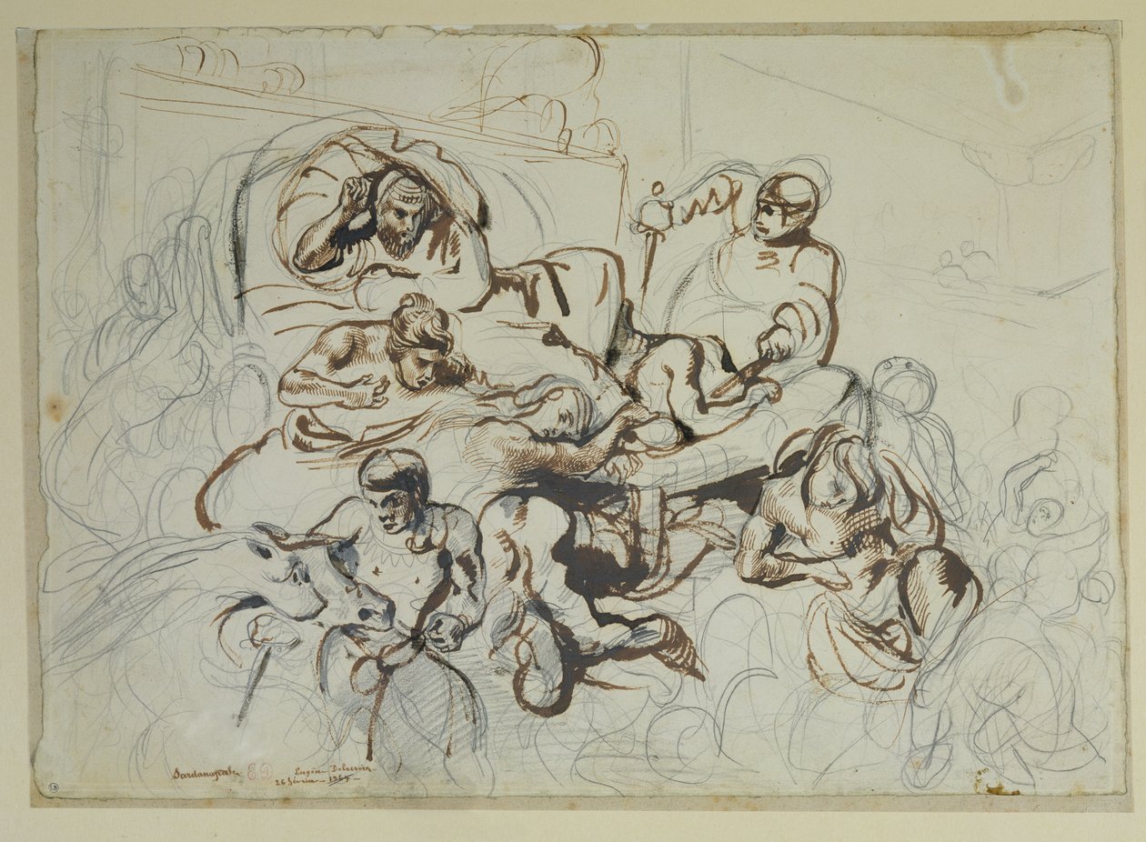 Étude pour la mort de Sardanapale, 1864 - Ferdinand Victor Eugene Delacroix