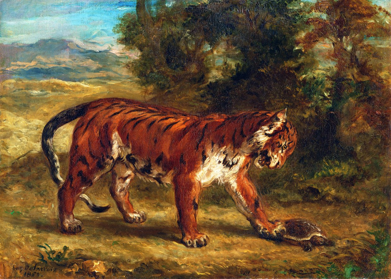 Tigre avec tortue, 1862 - Ferdinand Victor Eugene Delacroix