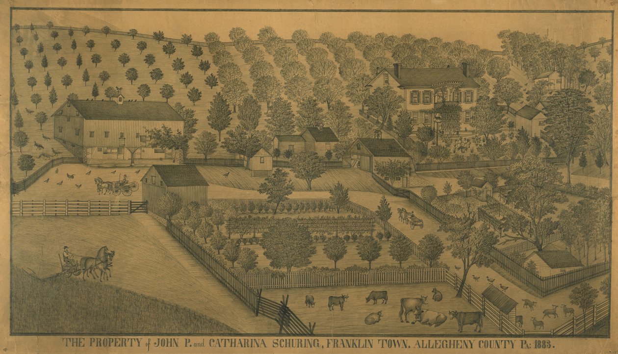 La propriété de John P. et Catharina Schuring, Franklin Town, comté d