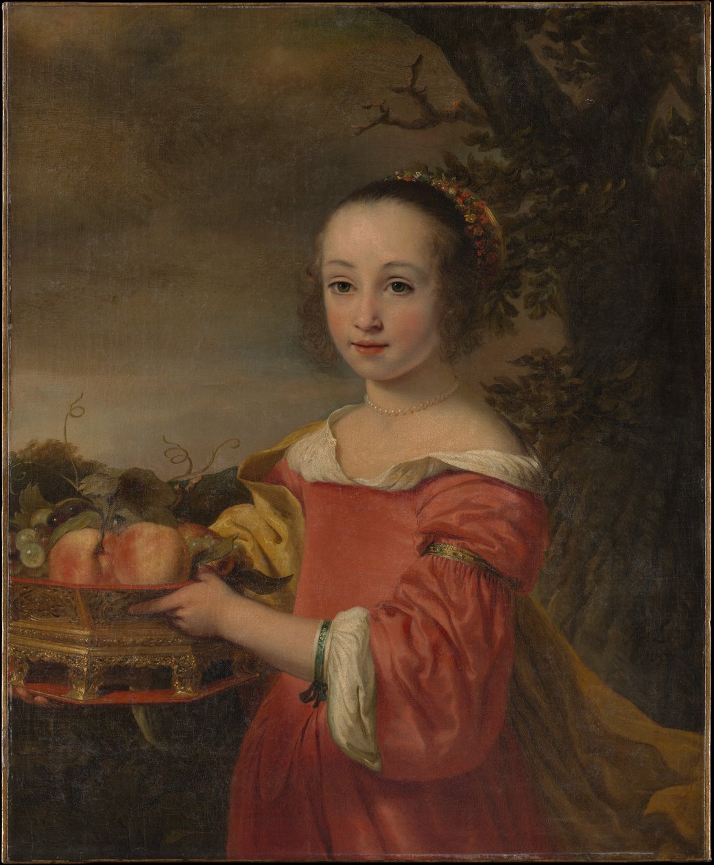 Petronella Elias (1648-1667) avec une corbeille de fruits - Ferdinand Bol