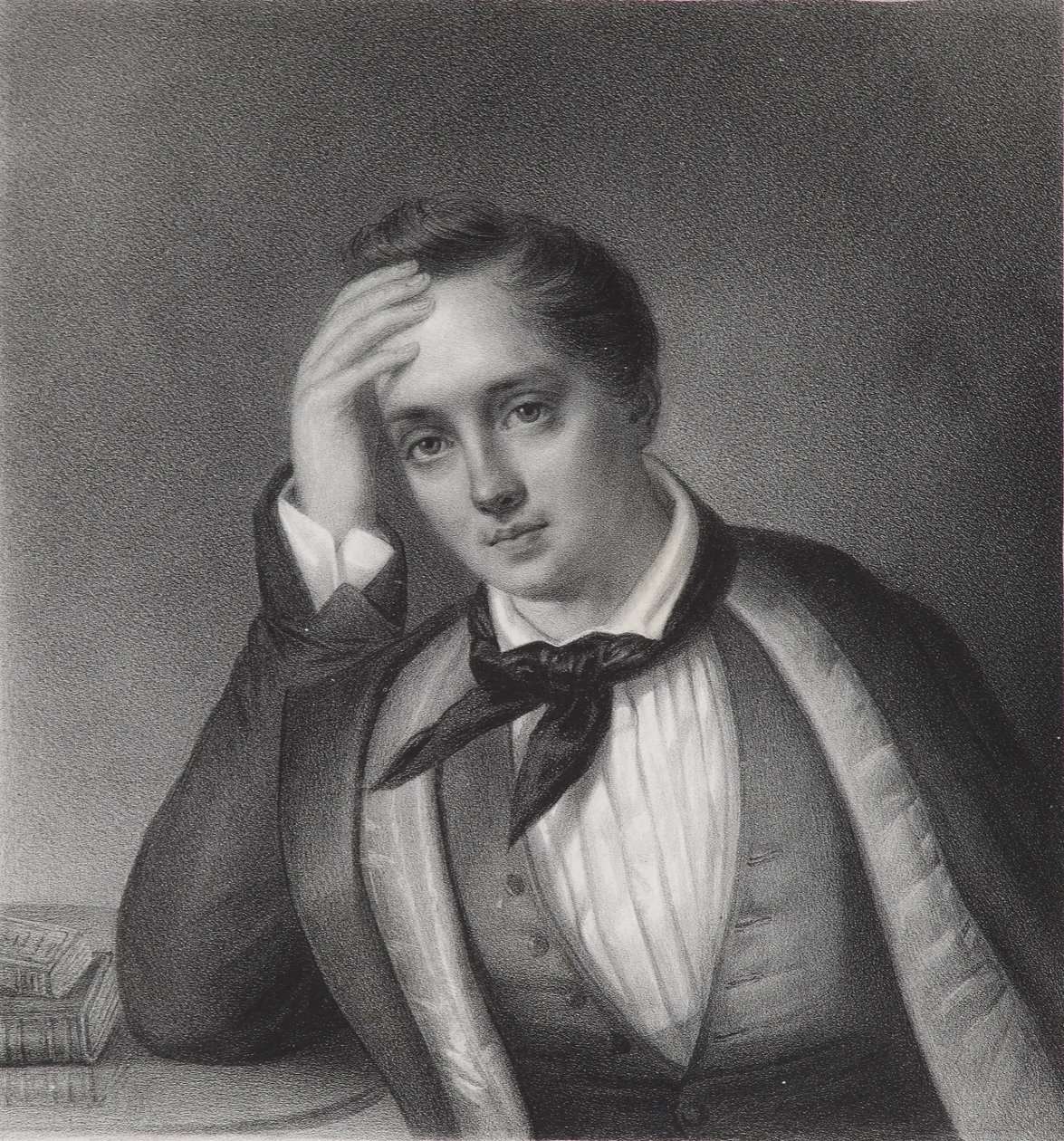 Portrait du poète Yevgeny Abramovich Baratynsky 1800-1844, années 1830 - Ferdinand Chevalier