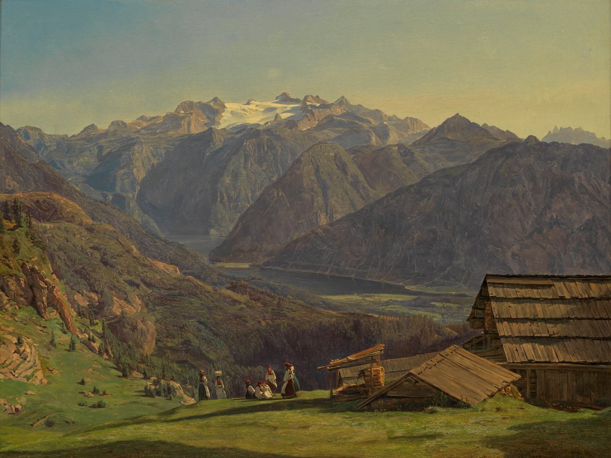 Vue sur le Dachstein et le lac de Hallstatt depuis l
