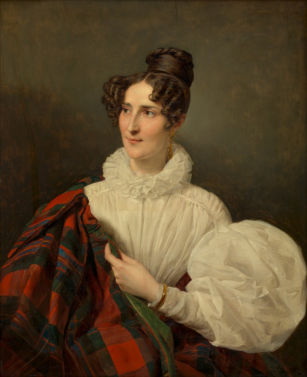 Une femme en robe blanche - Ferdinand Georg Waldmüller