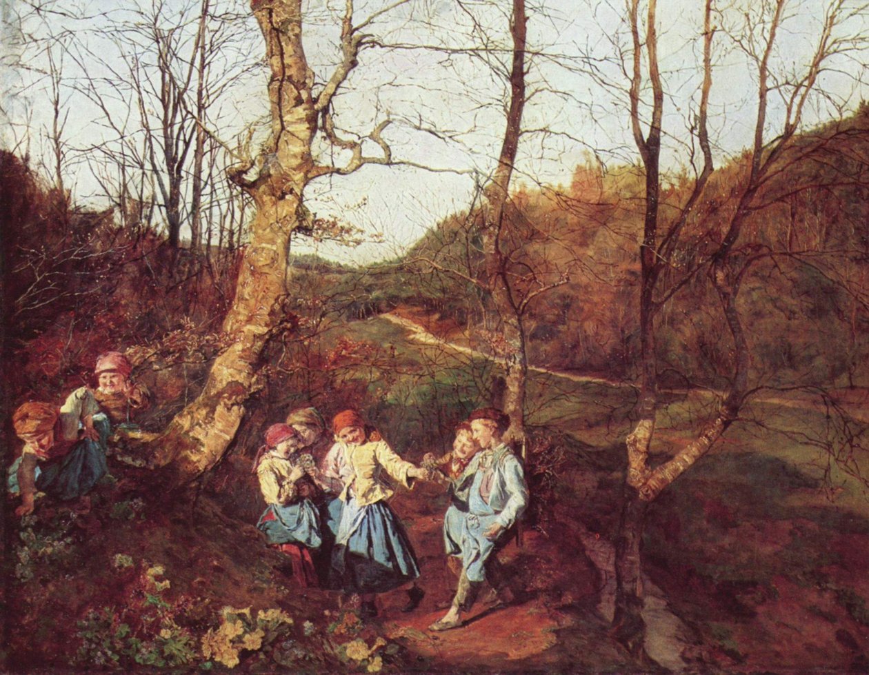 Le printemps dans la Forêt viennoise (Les cueilleurs de violettes) - Ferdinand Georg Waldmüller
