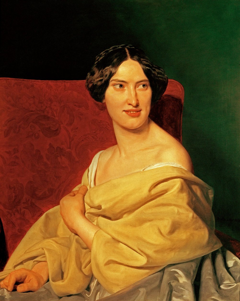 Anna Bayer, la deuxième épouse de Waldmueller, en mariée (painting on canvas) - Ferdinand Georg Waldmuller
