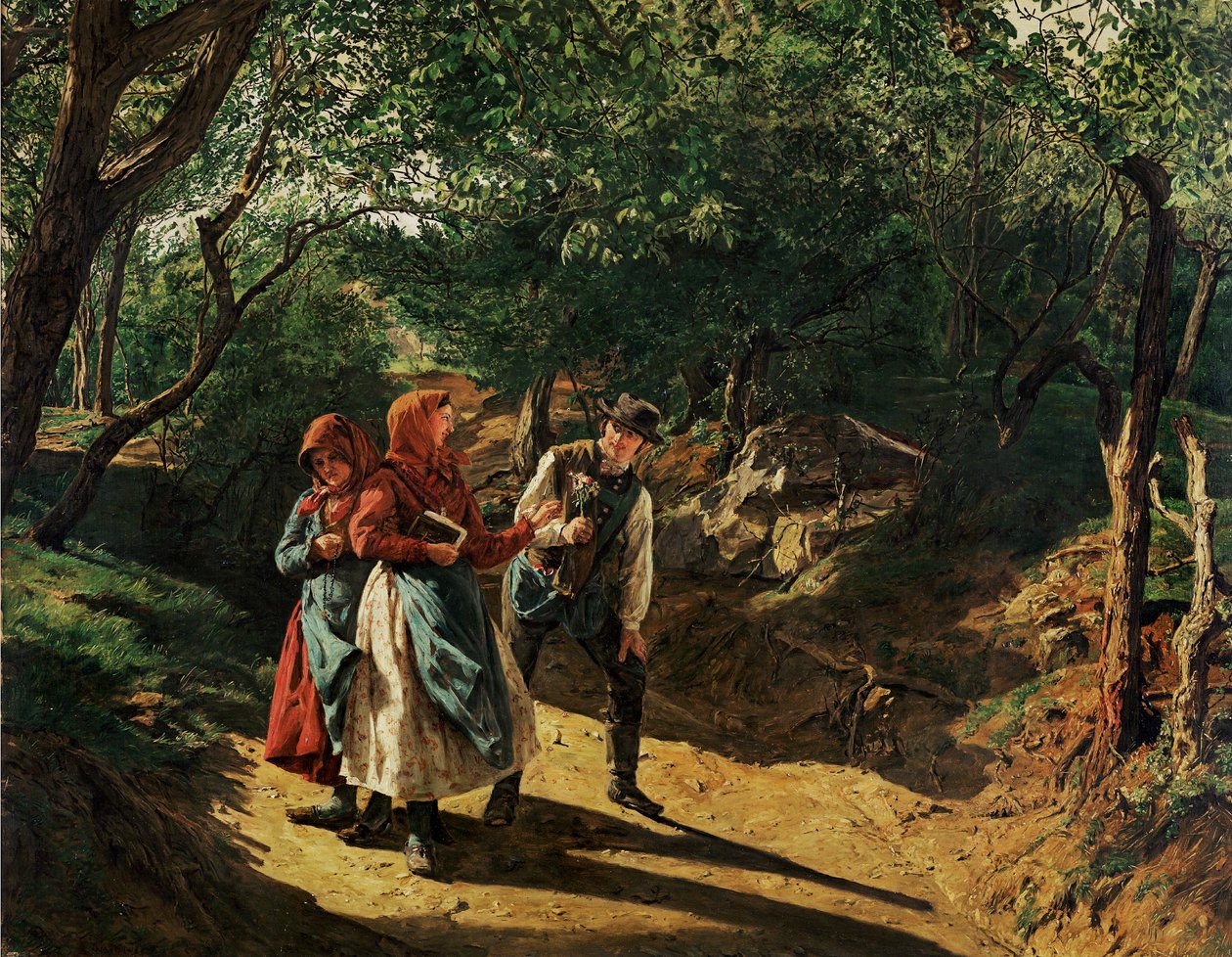 Rencontre dans la forêt - Ferdinand Georg Waldmuller