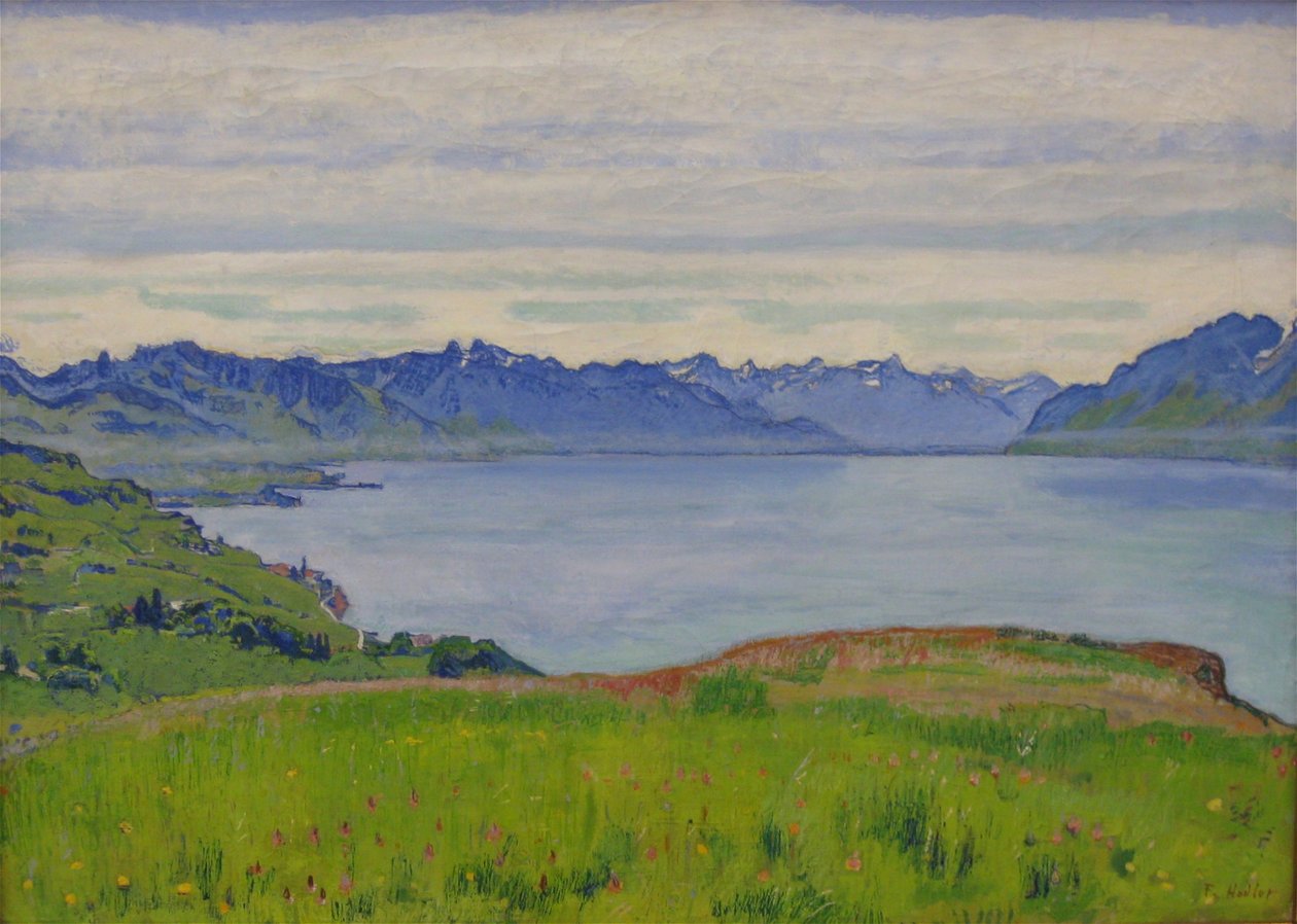 Paysage au lac Léman avec vue vers le Valais - Ferdinand Hodler