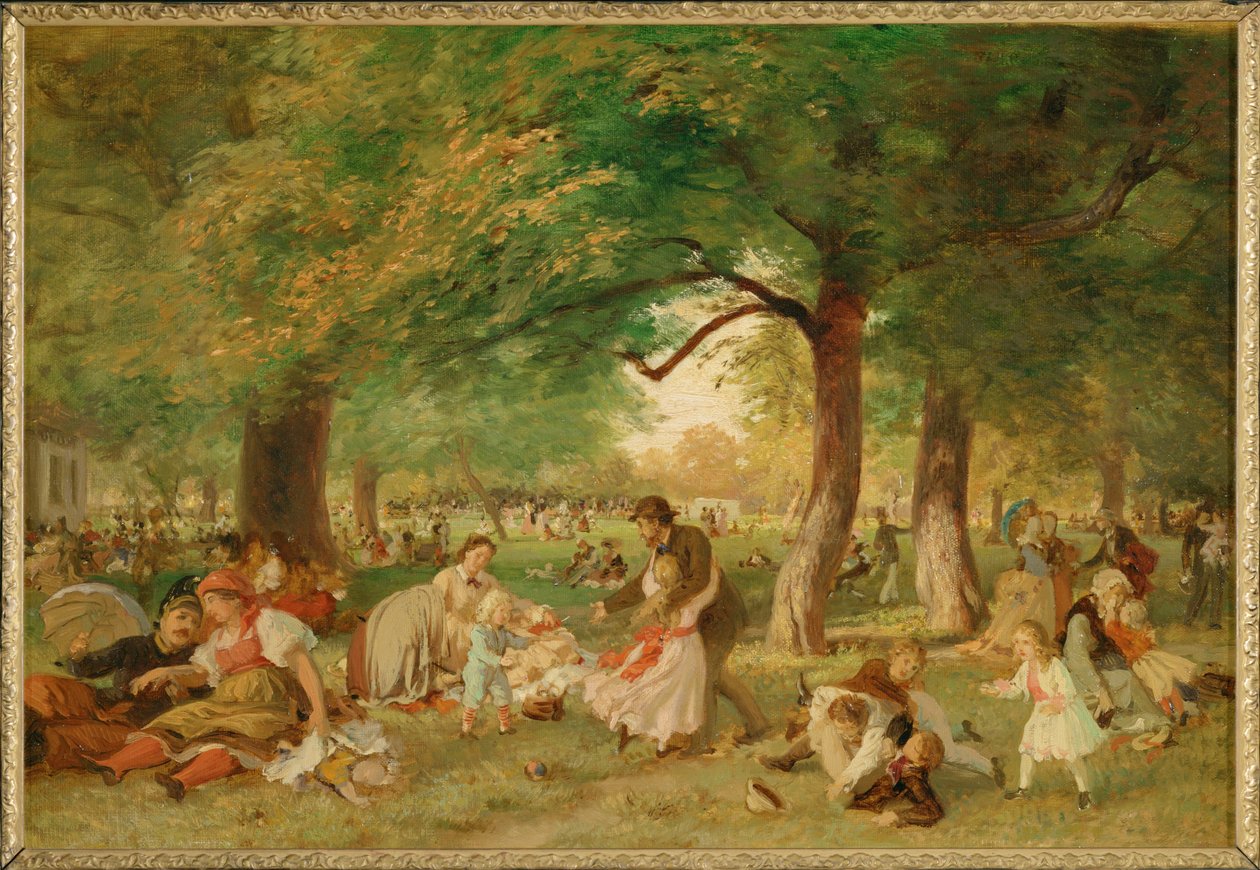 Nachmittag im Prater - Un après-midi au Prater ... (peinture sur toile) - Ferdinand Julius Wilhelm Laufberger