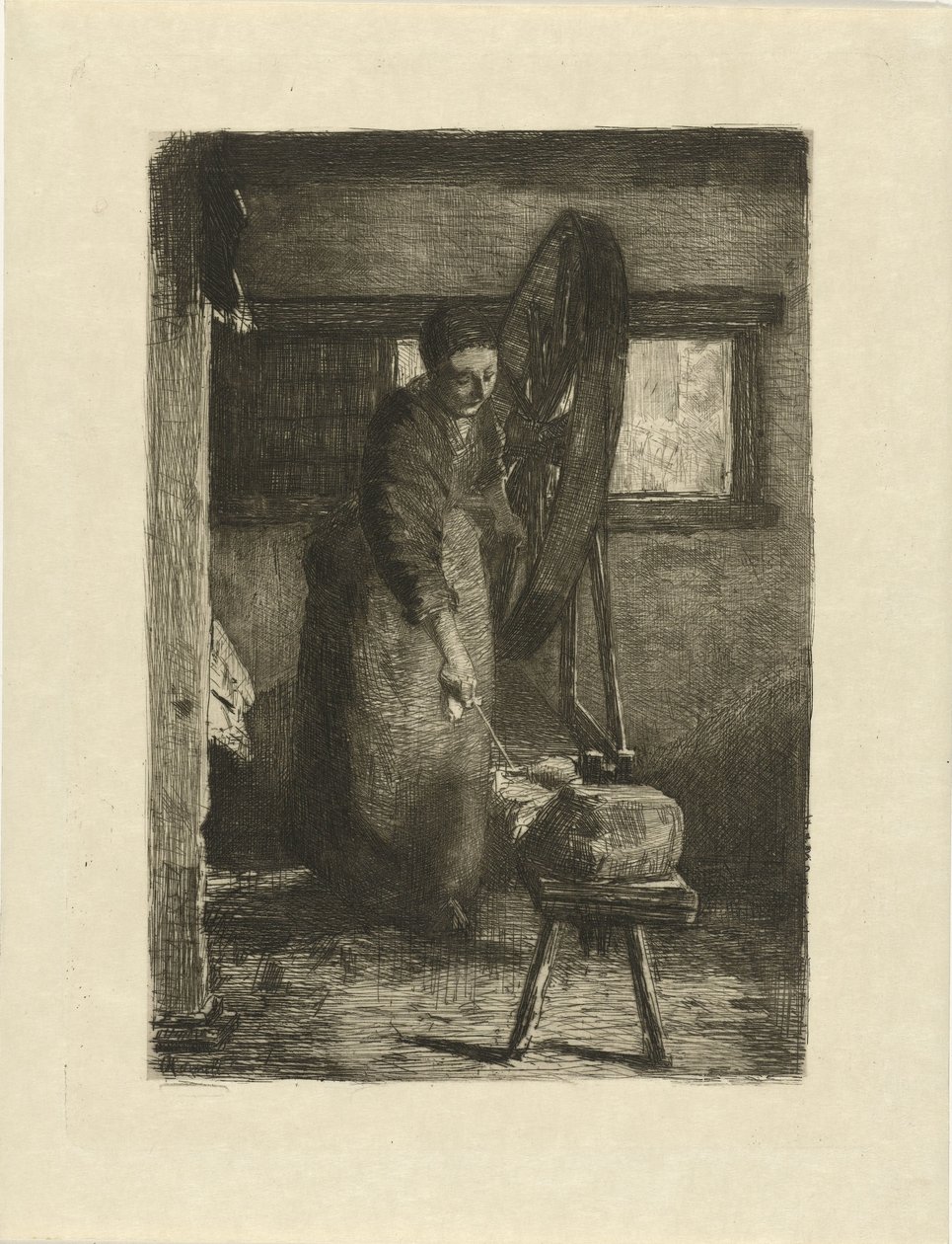 Fileuse au travail (Au travail) - Ferdinand Oldewelt