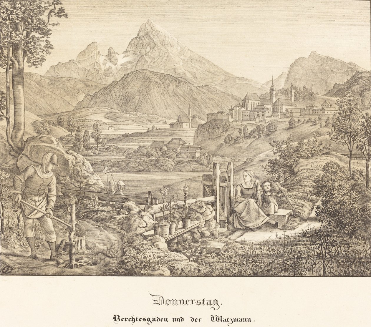 Donnerstag - Berchtesgaden und der Watzmann - Ferdinand Olivier