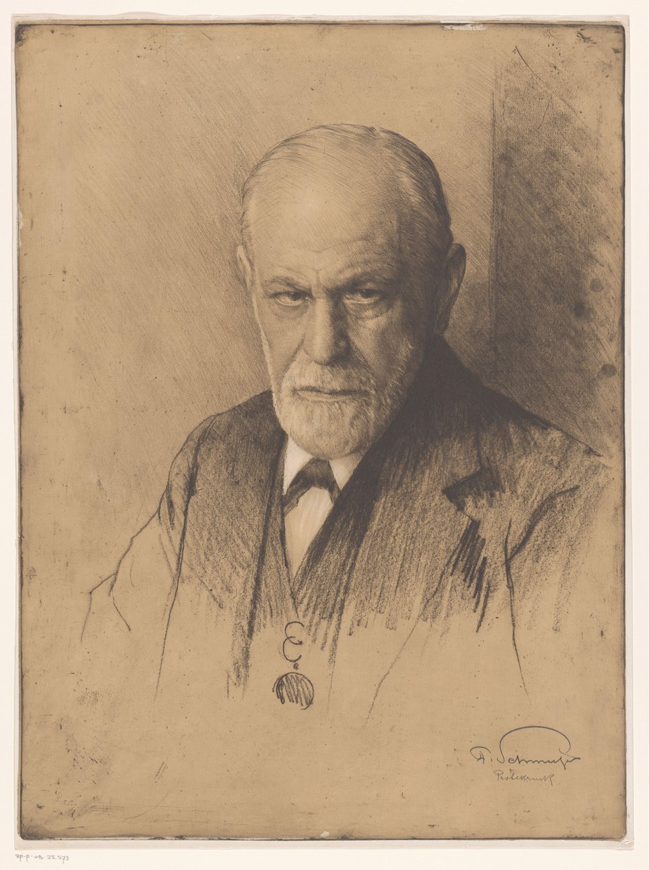 Portrait de Sigmund Freud - Ferdinand Schmutzer (signed by artist)