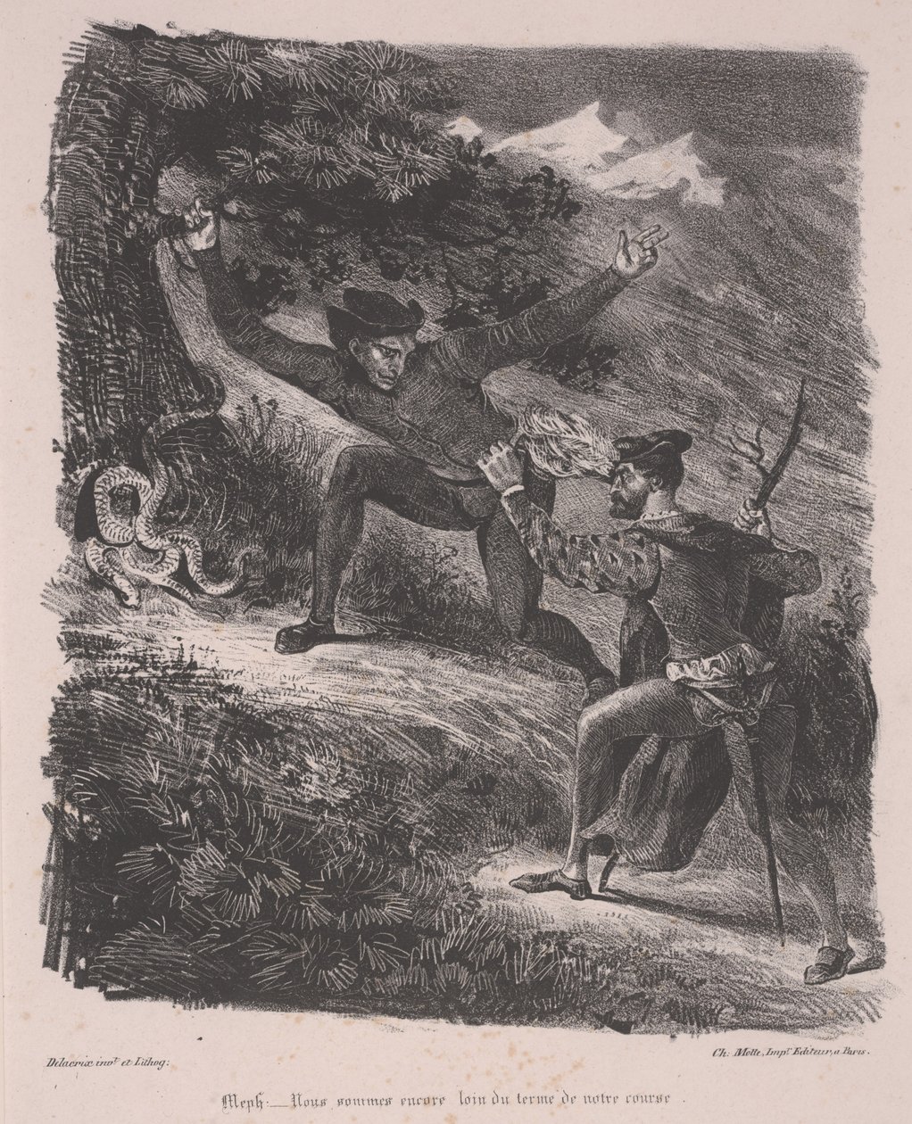 Faust et Méphistophélès dans les montagnes du Harz - Ferdinand Victor Eugene Delacroix