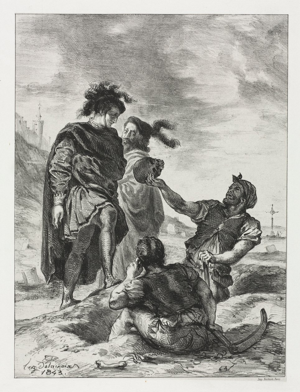 Hamlet : Hamlet et Horatio avec les fossoyeurs, 1843 - Ferdinand Victor Eugene Delacroix