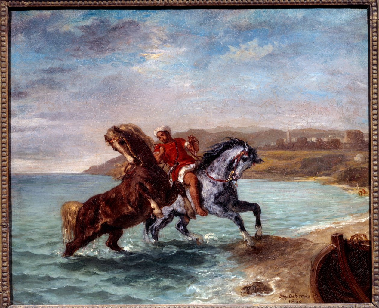 Chevaux sortant de la mer - Ferdinand Victor Eugene Delacroix