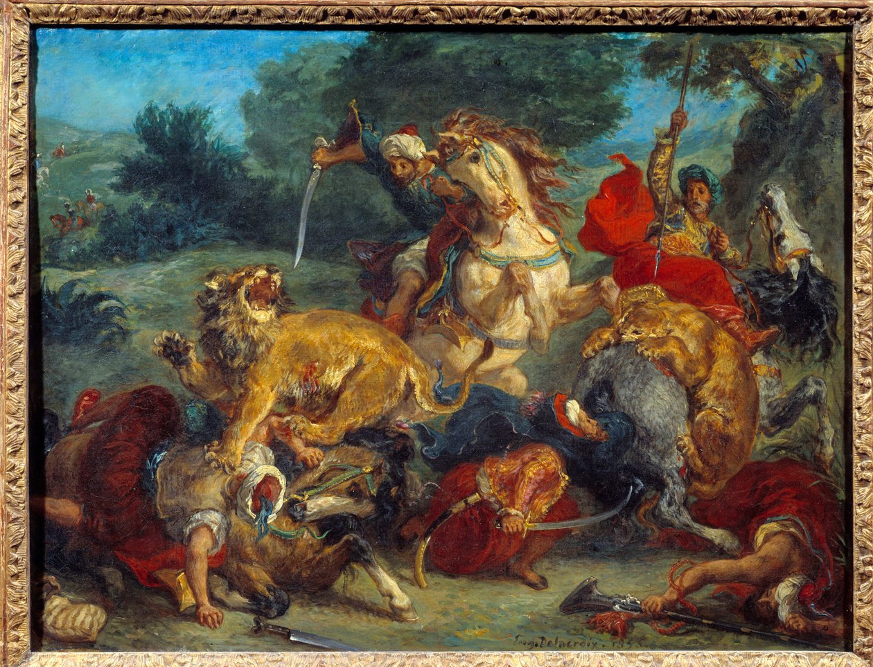 Chasse au lion - Ferdinand Victor Eugene Delacroix