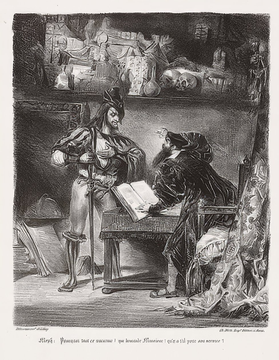 Méphistophélès apparaissant à Faust - Ferdinand Victor Eugene Delacroix