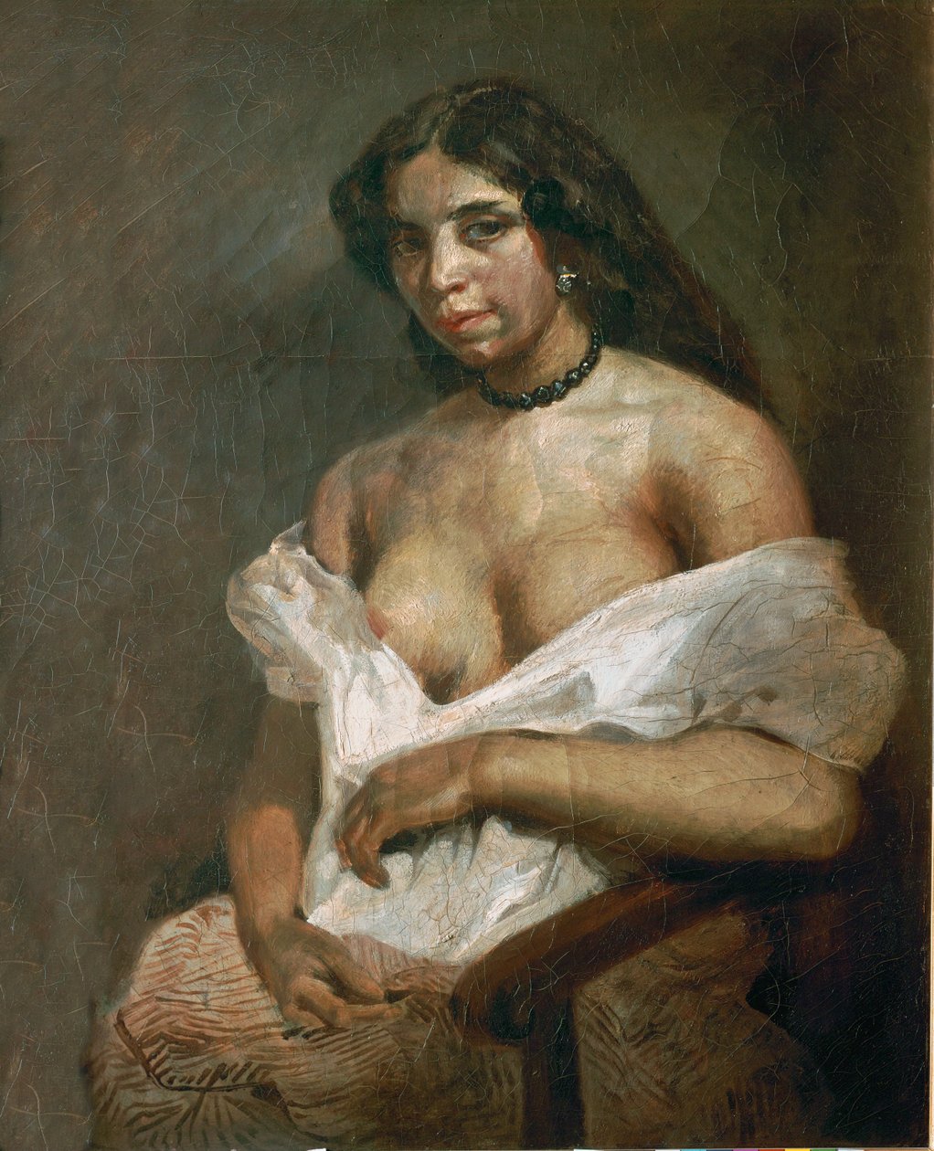 Femme mulâtre (huile sur toile) - Ferdinand Victor Eugene Delacroix