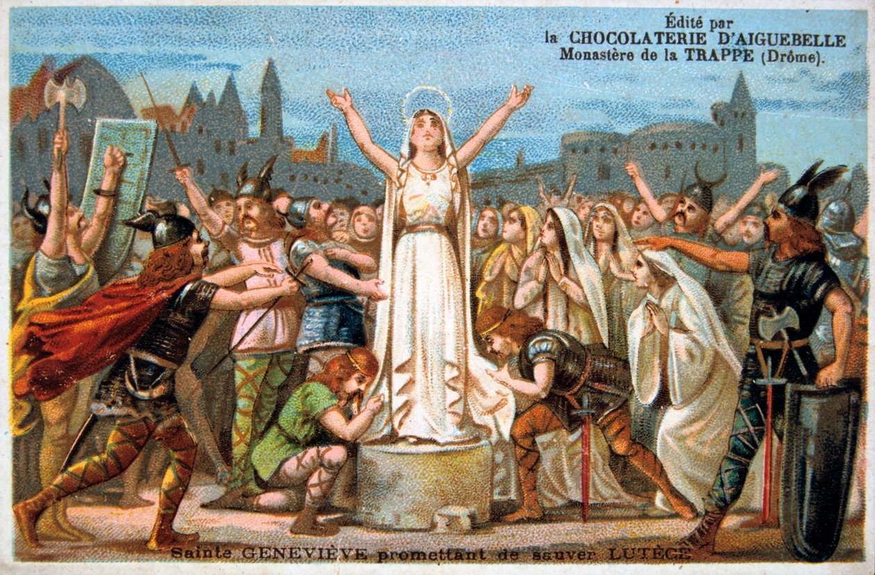 Sainte Geneviève promet de sauver Lutèce, Moyen Âge, 19e siècle - Ferdinand Victor Eugene Delacroix
