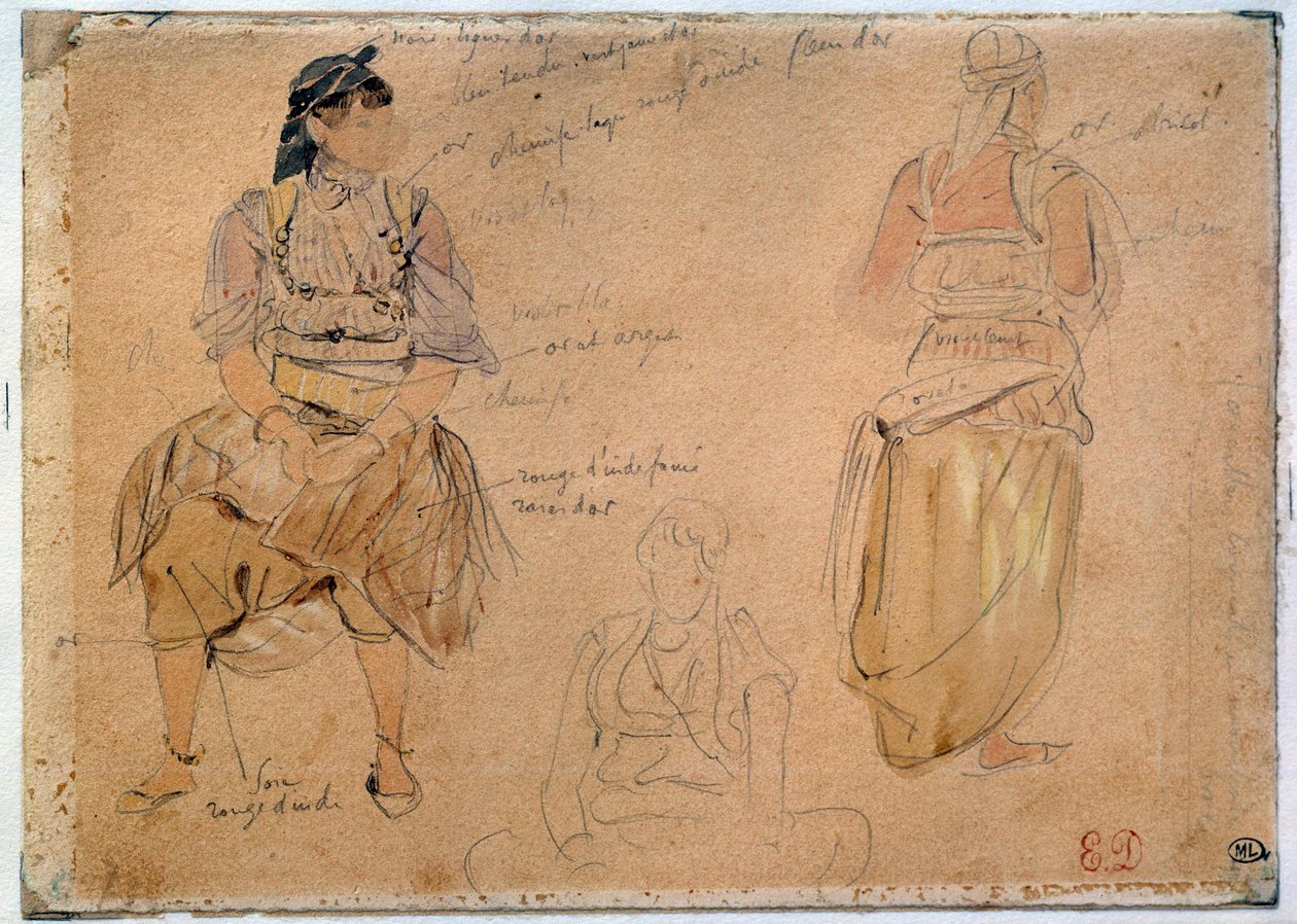 Études de femmes arabes - Ferdinand Victor Eugene Delacroix