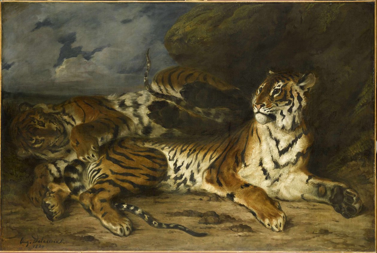 Jeune tigre jouant avec sa mère, 1830 - Ferdinand Victor Eugene Delacroix