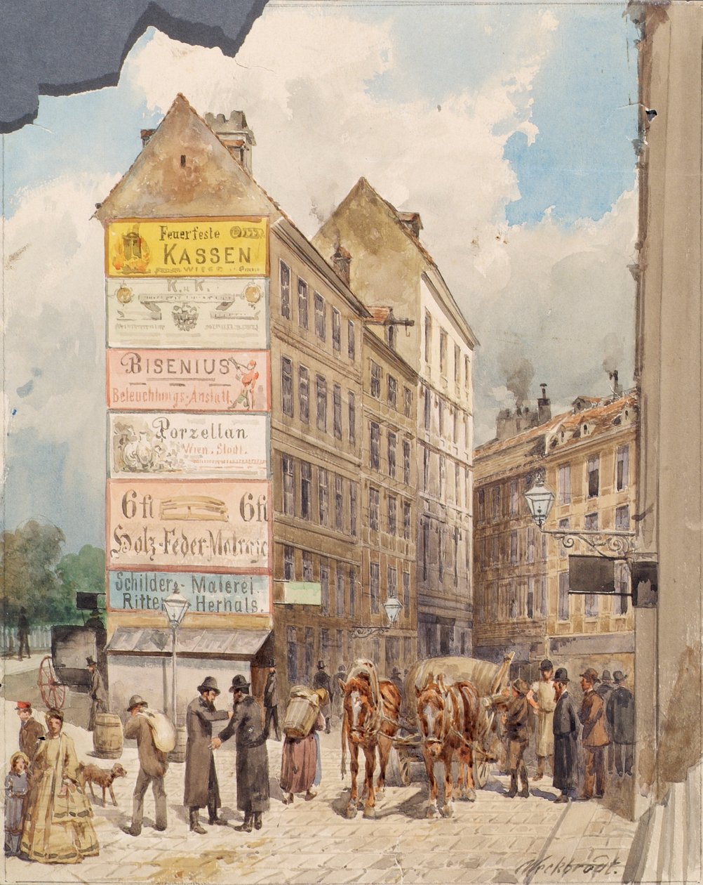 La rue Kohlmessergasse et le Salzgries près de Ruprechtsstiege - Ferdinand Weckbrodt