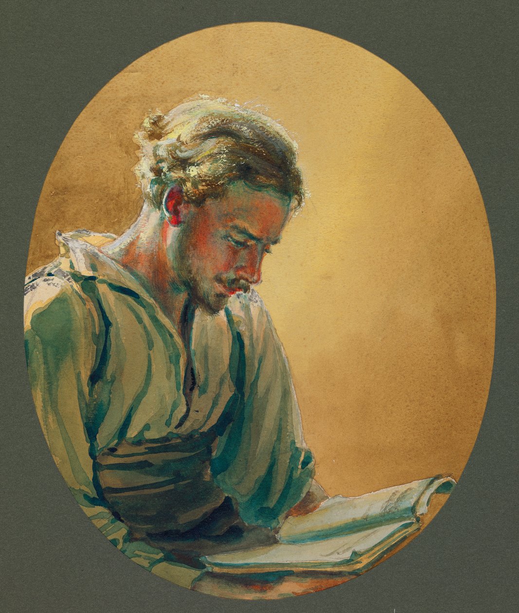 Un jeune homme lisant à Gustrow - Fernand Barbier