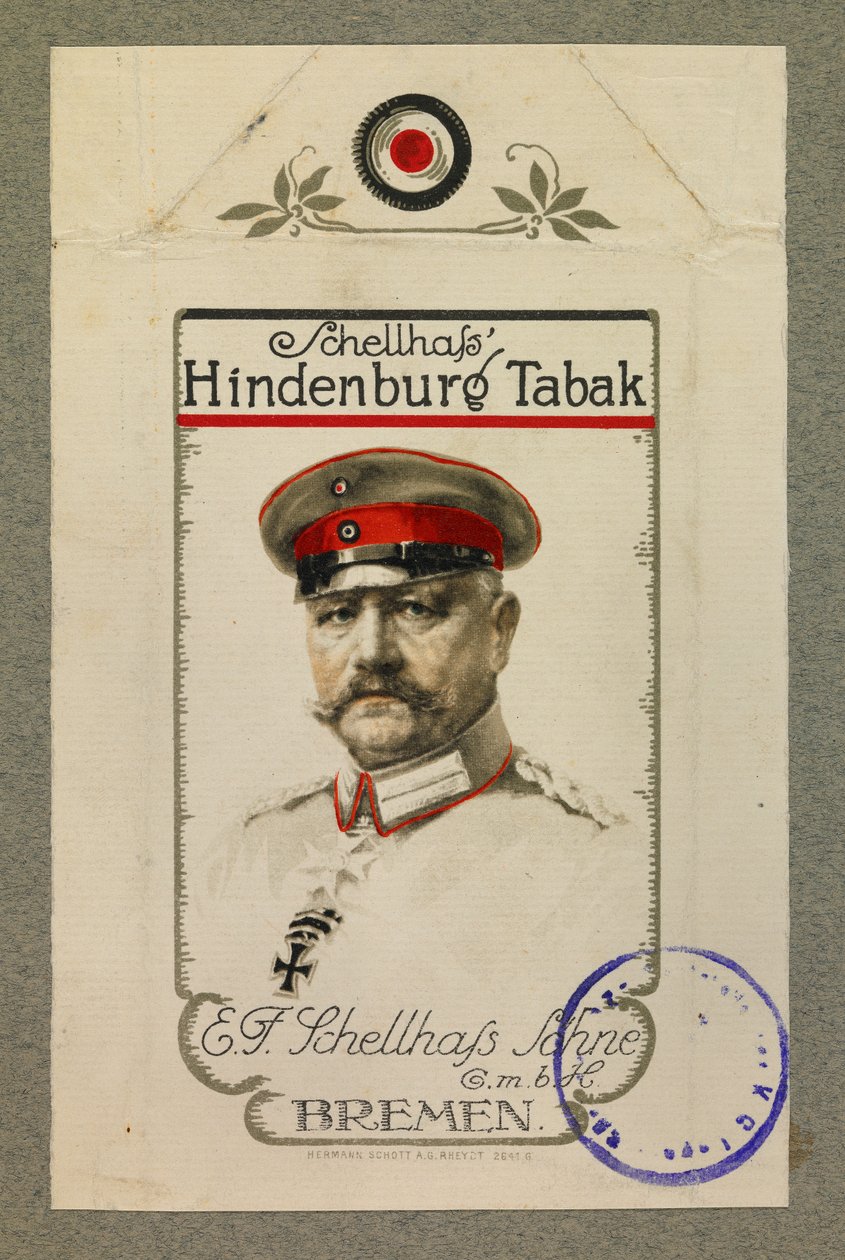 Portrait de Hindenbourg sur un paquet de tabac - Fernand Barbier