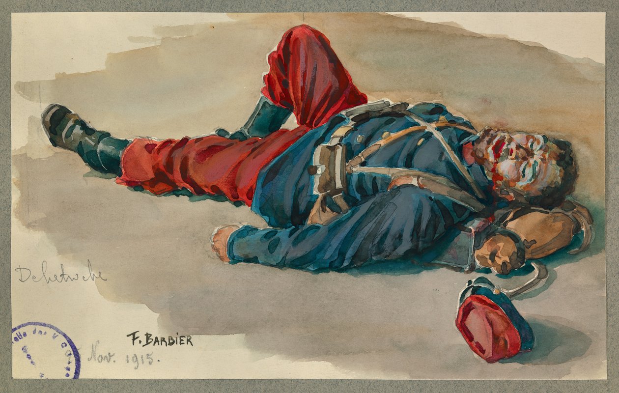 Le soldat Delatroche est prêt à faire le mort, Gustrow - Fernand Barbier