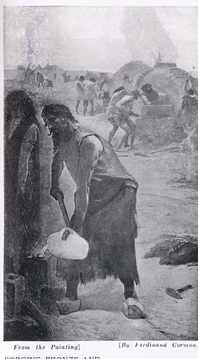 Forgeage du bronze et du fer, illustration de 