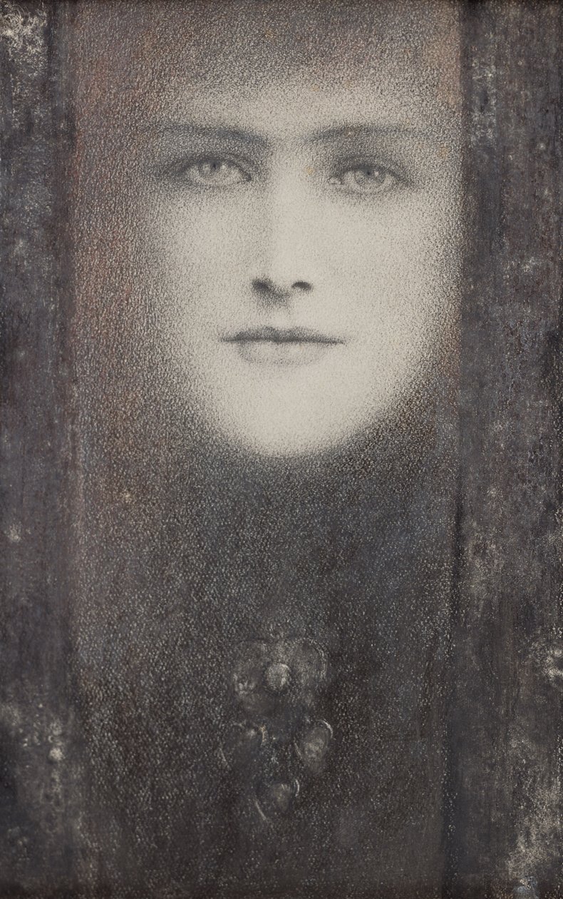 Le Masque, avec un rideau noir - Fernand Khnopff