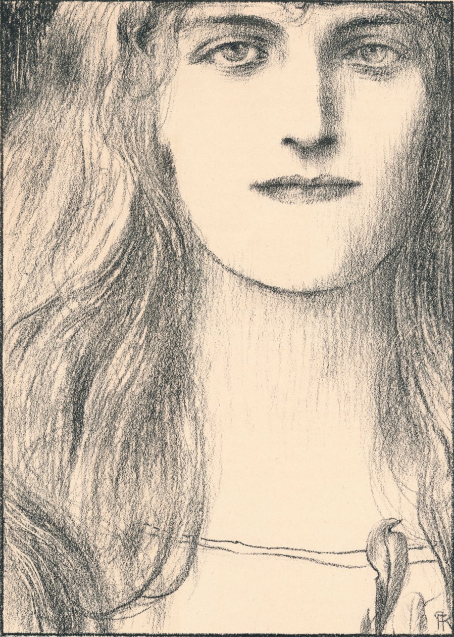 Une tête de face, 1898 - Fernand Khnopff