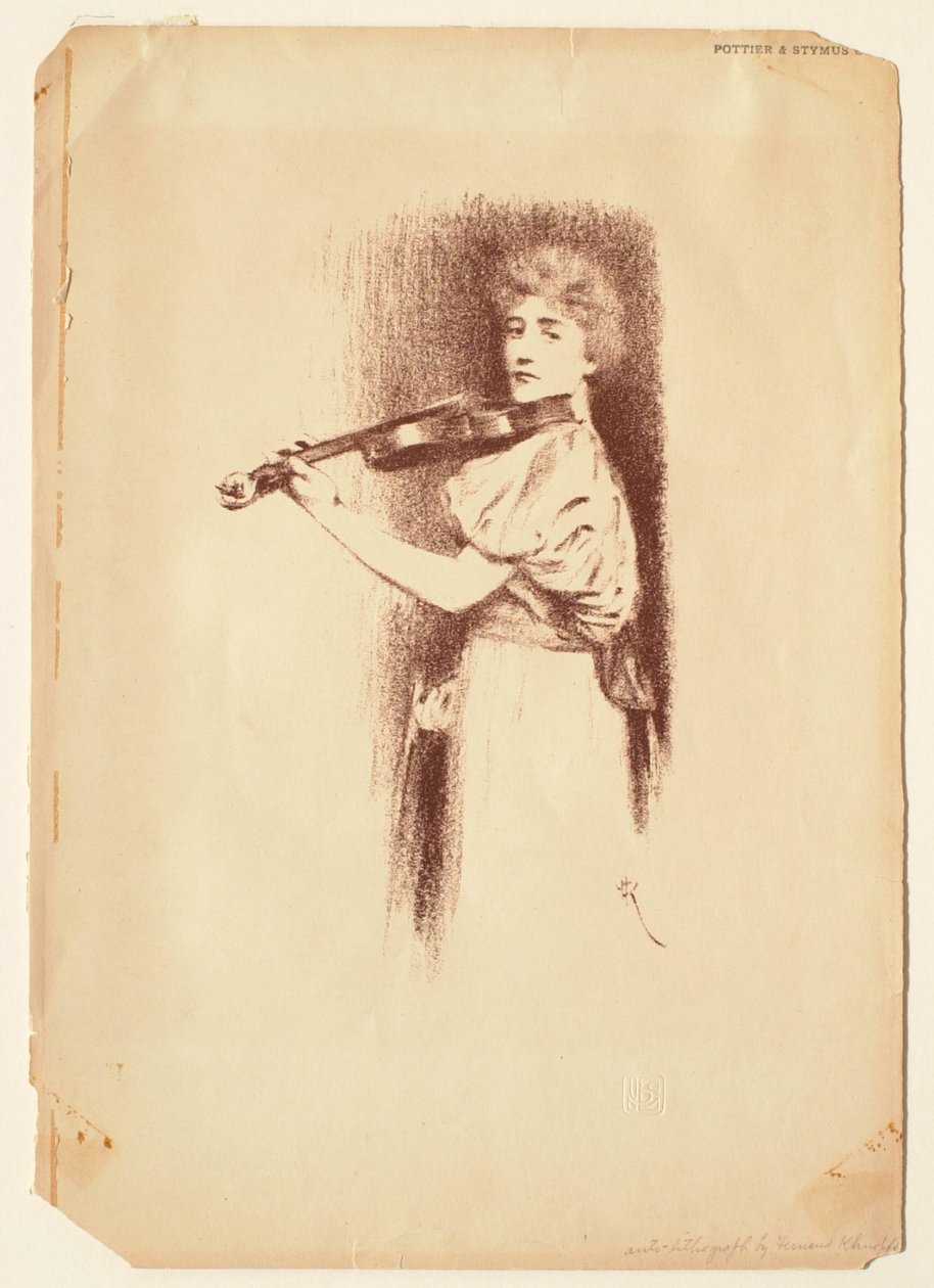 Femme jouant du violon - Fernand Khnopff