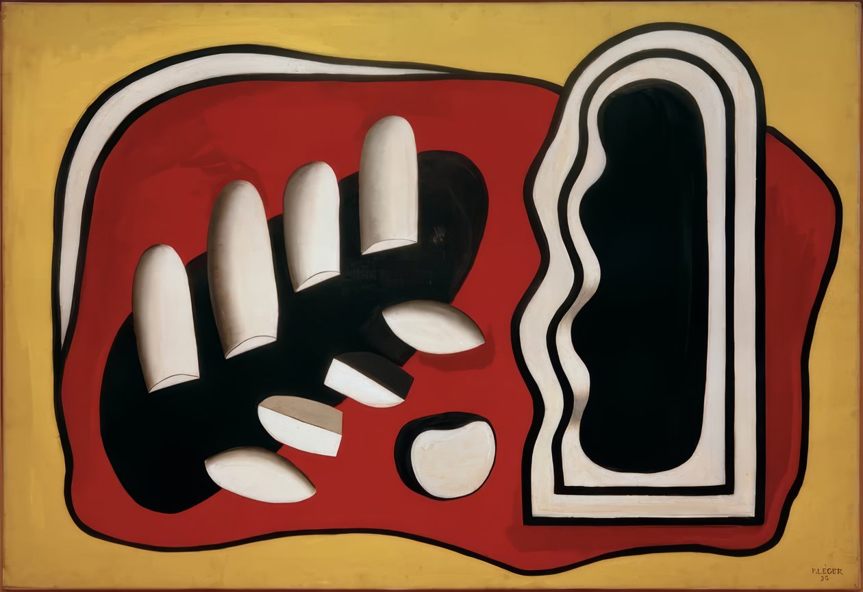 Composition fond jaune - Fernand Leger