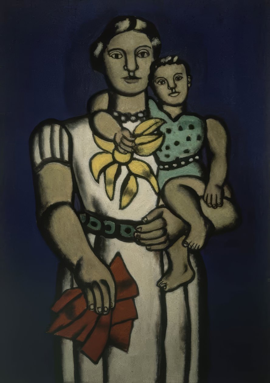FEMME AVEC SON ENFANT DANS LES BRAS - Fernand Leger