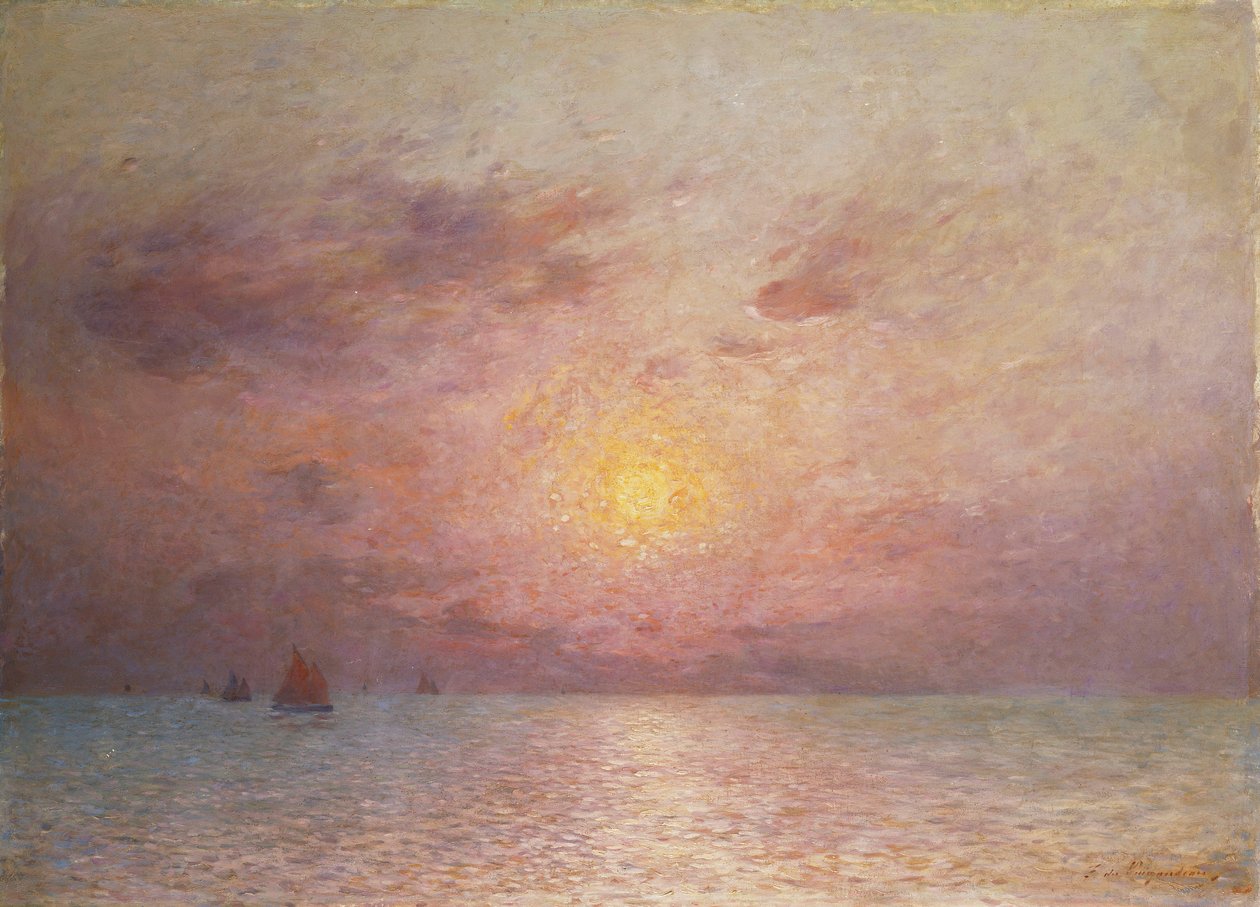 Voiliers sur la mer, le soir - Fernand Loyen du Puigaudeau
