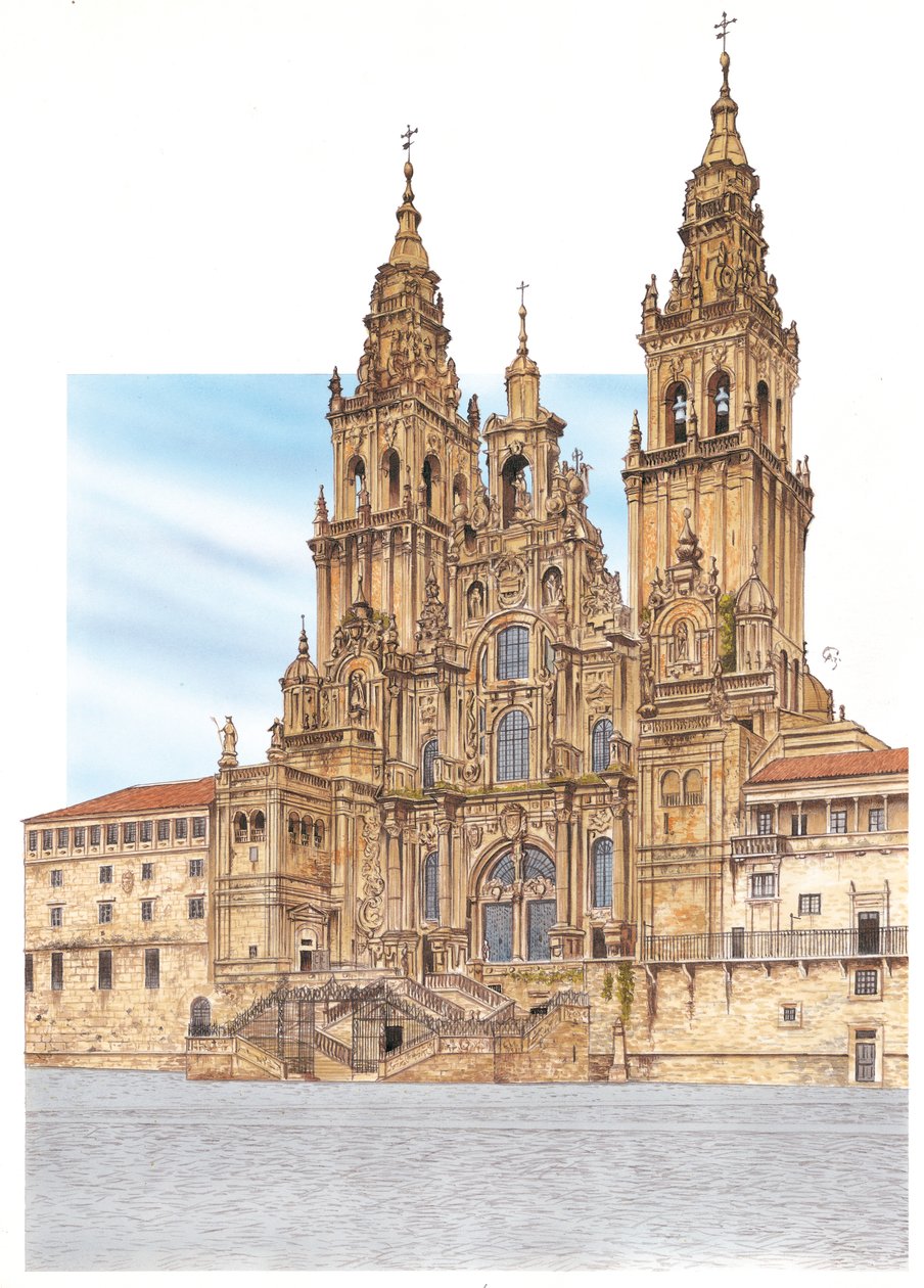 Saint-Jacques-de-Compostelle. Façade ouest. Espagne - Fernando Aznar Cenamor