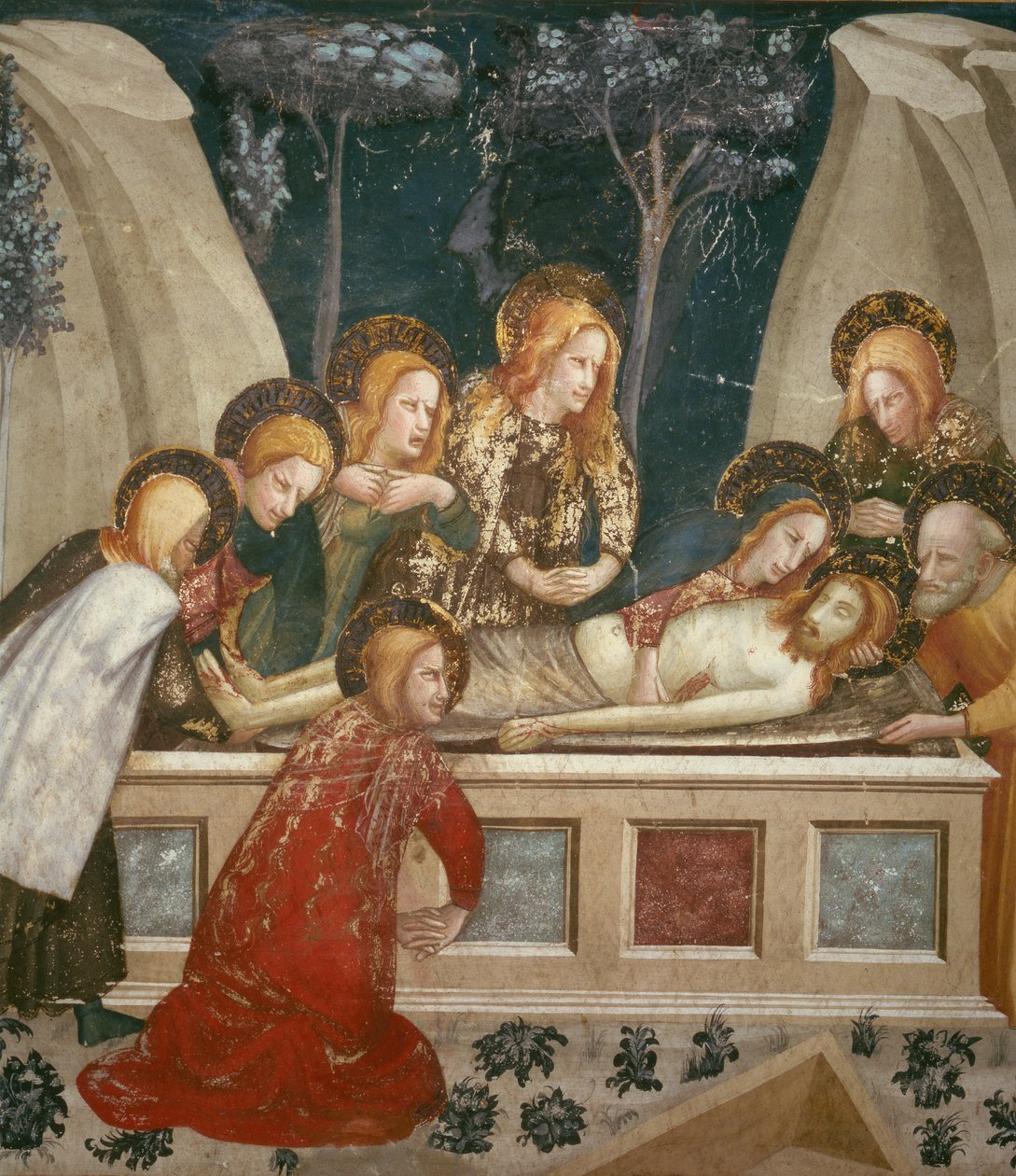 Jésus dans le tombeau avec les apôtres et sa mère - Ferrer Bassa