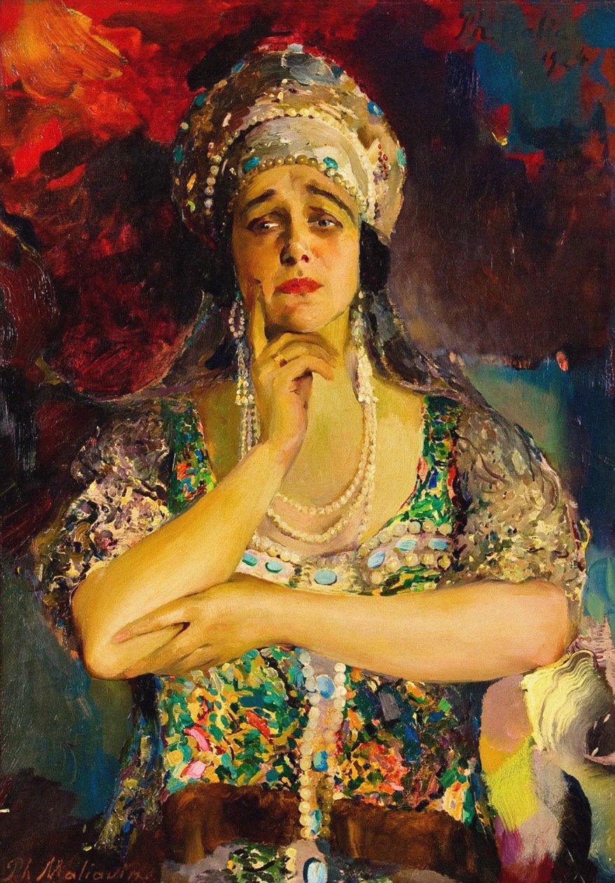 Portrait de la chanteuse Nadezhda Plevitskaya, 1924 - Filipp Andreevic Maljavin