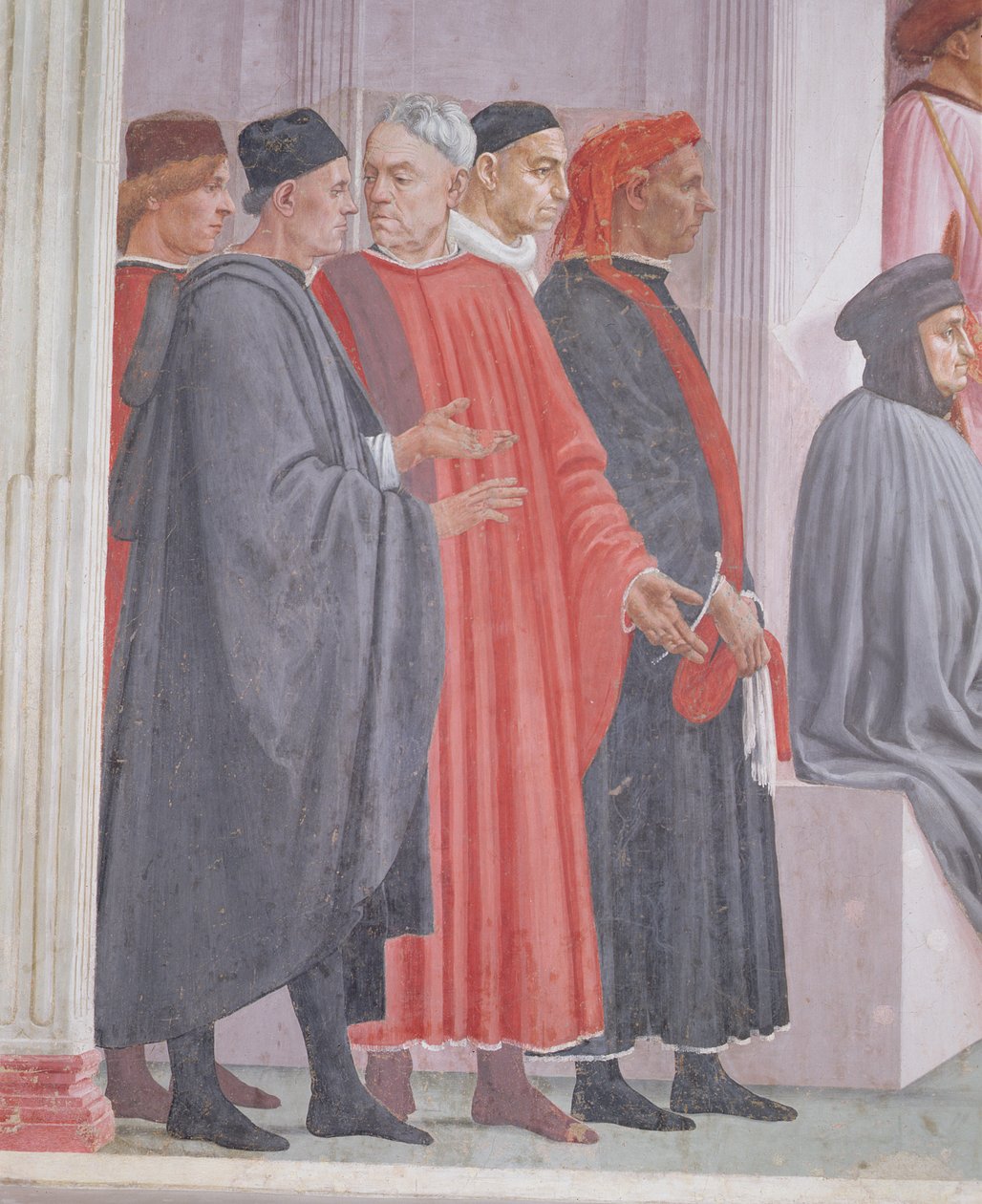 Détail de la Résurrection du fils de Théophile et Saint Pierre en trône - Filippino Lippi